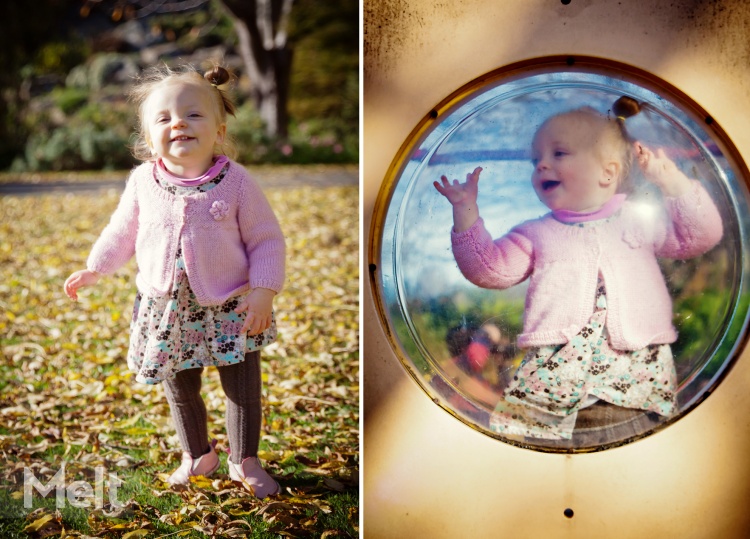 Violet having a ball at the Botanical Gardens