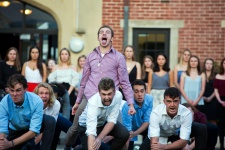 Students welcome guest with a haka performance