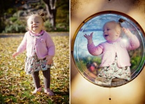 Violet having a ball at the Botanical Gardens